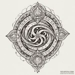 Flaming serpent piercing celestial gate, tatt… — эскиз тату (№1750546860_1, 21.06.2025 23:01) — Tatufoto.com