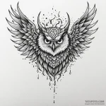 Owl wings beneath shattered veil, tattoo draw… — эскиз тату (№1750548667_0, 21.06.2025 23:31) — Tatufoto.com