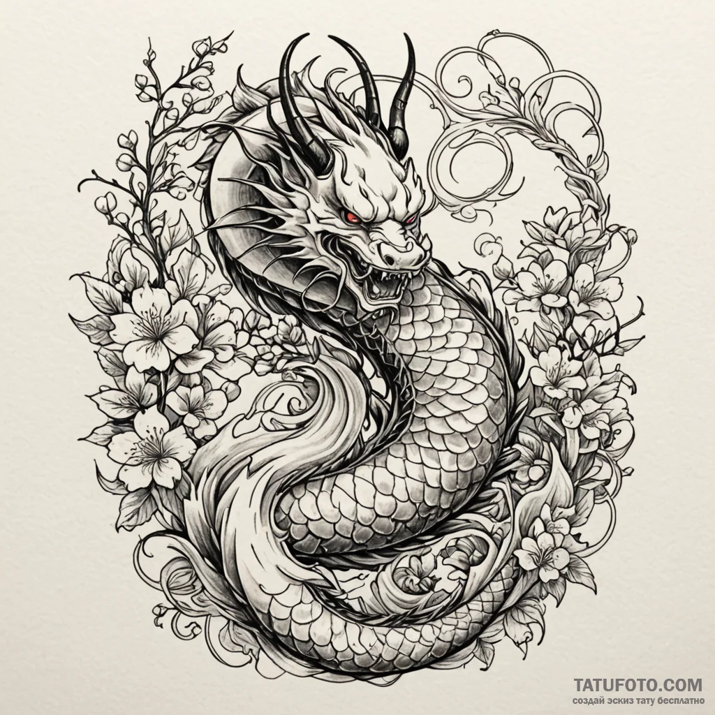 Blackthorn, artistic tattoo sketch, highly de... - эскиз тату (№1750550444_0, 22.06.2025 00:00) — Tatufoto.com