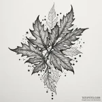 Oak leaves falling through mist, tattoo sketc… — эскиз тату (№1750550698_0, 22.06.2025 00:04) — Tatufoto.com