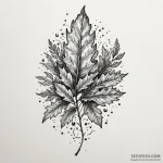 Oak leaves falling through mist, tattoo sketc… — эскиз тату (№1750550698_1, 22.06.2025 00:04) — Tatufoto.com
