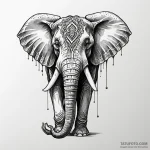 Elephant with tusks of petrified wood, tattoo… — эскиз тату (№1750551382_0, 22.06.2025 00:16) — Tatufoto.com