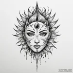 Lunar rays piercing shattered mask, tattoo fl… — эскиз тату (№1750551643_1, 22.06.2025 00:20) — Tatufoto.com