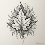 A powerful burning leaves, autumn,, tattoo fl… — эскиз тату (№1750552321_1, 22.06.2025 00:32) — Tatufoto.com