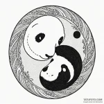 Panda bear balancing on a yin-yang symbol, ar… — эскиз тату (№1750552493_0, 22.06.2025 00:34) — Tatufoto.com