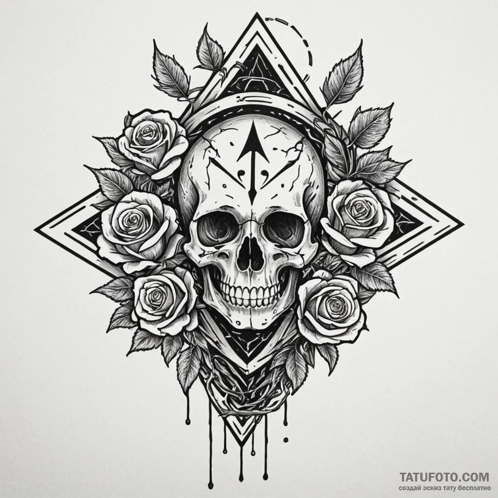 Ivory arrow shattering sigil, ink illustratio... - эскиз тату (№1750553164_1, 22.06.2025 00:46) — Tatufoto.com