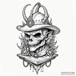 Kobold helmet resting on altar, artistic tatt… — эскиз тату (№1750553333_0, 22.06.2025 00:48) — Tatufoto.com