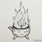 Calcifer from howl’s moving castle — эскиз тату (№1750553416_0, 22.06.2025 00:50) — Tatufoto.com
