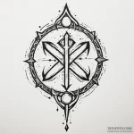 Bone sigil glowing faintly, tattoo line art,… — эскиз тату (№1750554270_0, 22.06.2025 01:04) — Tatufoto.com