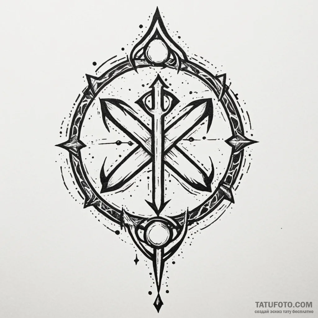 Bone sigil glowing faintly, tattoo line art,... - эскиз тату (№1750554270_0, 22.06.2025 01:04) — Tatufoto.com