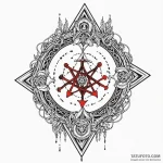 Bone sigil glowing faintly, tattoo line art,… — эскиз тату (№1750554270_1, 22.06.2025 01:04) — Tatufoto.com