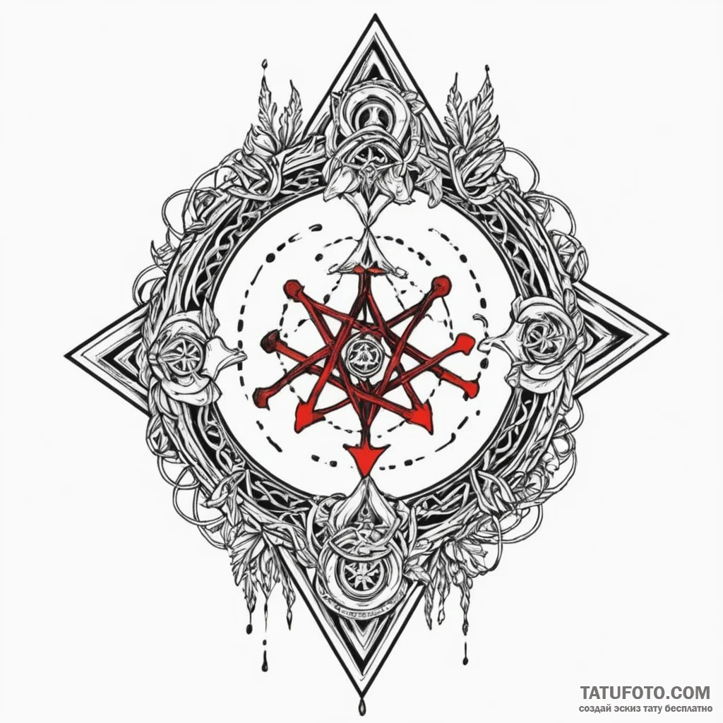 Bone sigil glowing faintly, tattoo line art,... - эскиз тату (№1750554270_1, 22.06.2025 01:04) — Tatufoto.com