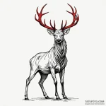Abyssal stag standing in shadows, tattoo sket… — эскиз тату (№1750555051_0, 22.06.2025 01:17) — Tatufoto.com
