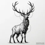 Abyssal stag standing in shadows, tattoo sket… — эскиз тату (№1750555051_1, 22.06.2025 01:17) — Tatufoto.com