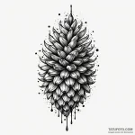 Pine cone with each scale perfectly detailed,… — эскиз тату (№1750555231_0, 22.06.2025 01:20) — Tatufoto.com