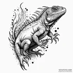 Iguana, tattoo drawing outline, dynamic compo… — эскиз тату (№1750555847_0, 22.06.2025 01:30) — Tatufoto.com