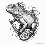 Iguana, tattoo drawing outline, dynamic compo… — эскиз тату (№1750555847_1, 22.06.2025 01:30) — Tatufoto.com