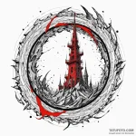 Vortex beneath shattered spire, concept art f… — эскиз тату (№1750555936_1, 22.06.2025 01:32) — Tatufoto.com