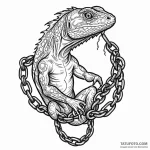 Lizard wrapped in chains, artistic tattoo ske… — эскиз тату (№1750556028_0, 22.06.2025 01:33) — Tatufoto.com
