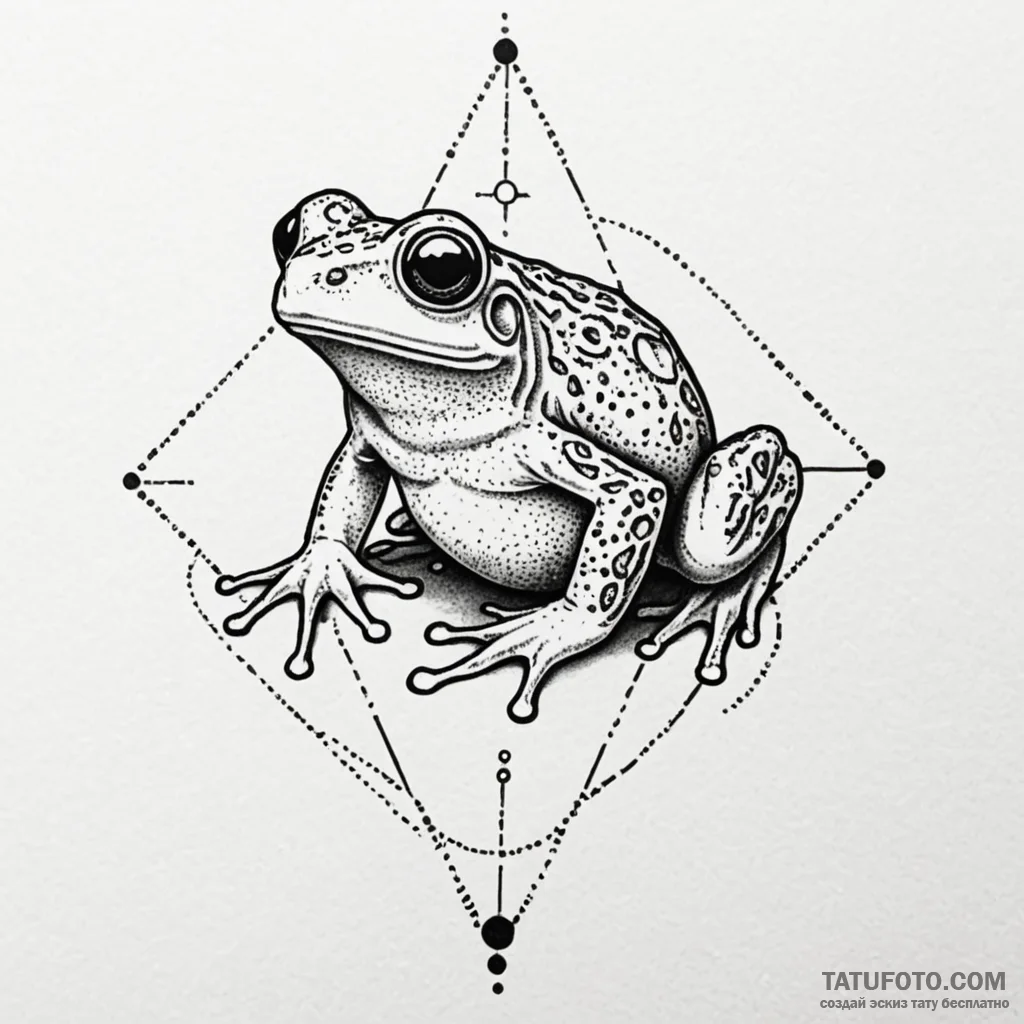 Glass frog, tattoo line art, dotwork tattoo s... - эскиз тату (№1750556118_0, 22.06.2025 01:35) — Tatufoto.com