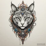 Apocalyptic cat with bionic limbs, tattoo ske… — эскиз тату (№1750556926_1, 22.06.2025 01:48) — Tatufoto.com