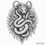Serpent’s head splitting into two (amphisbaen… — эскиз тату (№1750557618_0, 22.06.2025 02:00) — Tatufoto.com