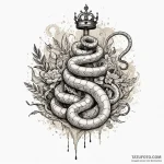 Hidden serpent crowned with bone, artistic ta… — эскиз тату (№1750557869_1, 22.06.2025 02:04) — Tatufoto.com