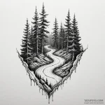 Blood trail winding through forest, tattoo dr… — эскиз тату (№1750558563_0, 22.06.2025 02:16) — Tatufoto.com