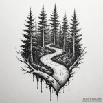 Blood trail winding through forest, tattoo dr… — эскиз тату (№1750558563_1, 22.06.2025 02:16) — Tatufoto.com