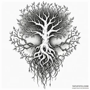 Keystone wrapped in roots, artistic tattoo sk... - эскиз тату (№1750558684_0, 22.06.2025 02:18) — Tatufoto.com