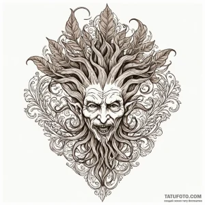 Mandrake root screaming silently, artistic ta... - эскиз тату (№1750558816_0, 22.06.2025 02:20) — Tatufoto.com