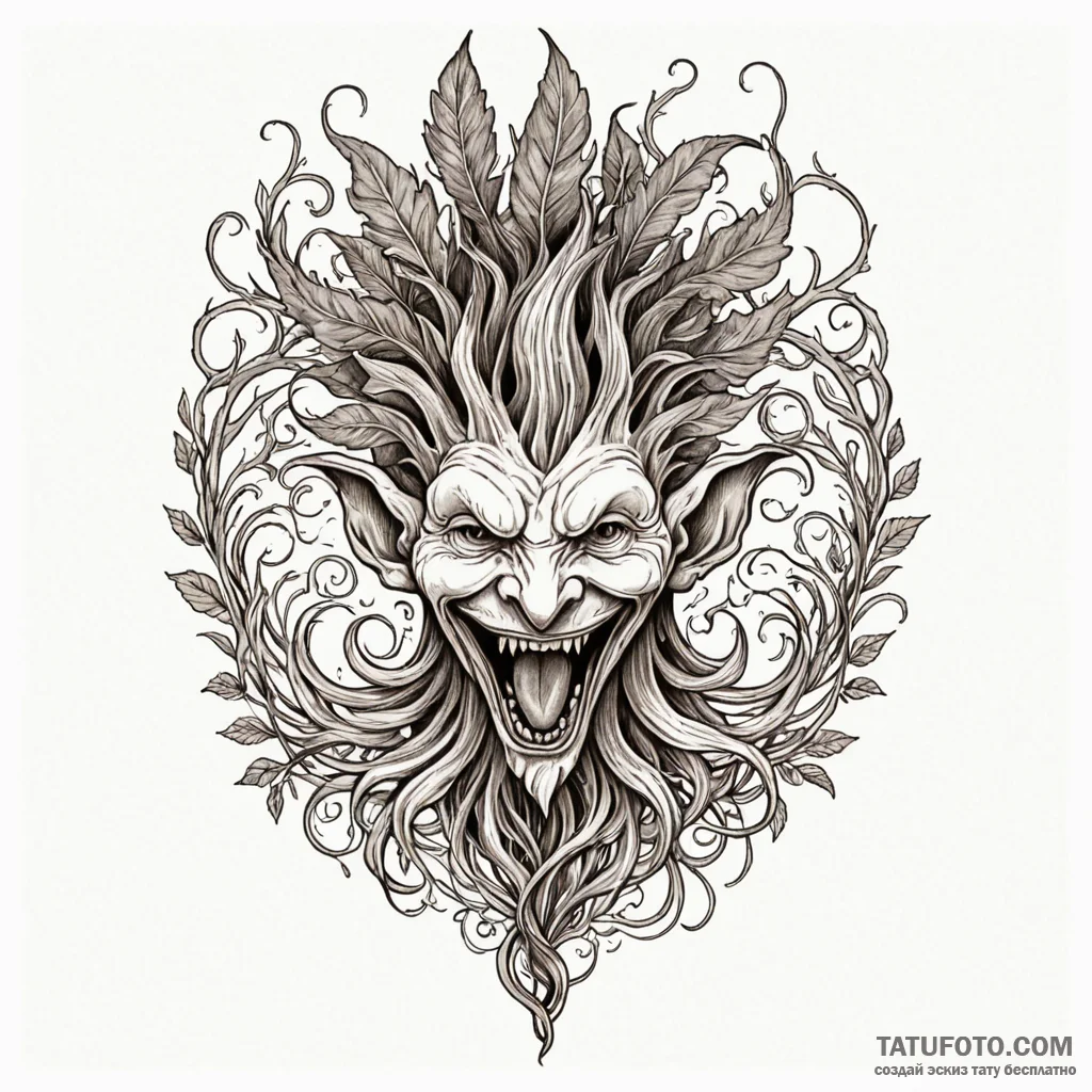 Mandrake root screaming silently, artistic ta... - эскиз тату (№1750558816_1, 22.06.2025 02:20) — Tatufoto.com