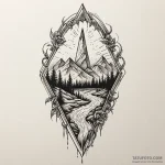 Shard blade beneath spectral arch, tattoo lin… — эскиз тату (№1750559668_0, 22.06.2025 02:34) — Tatufoto.com