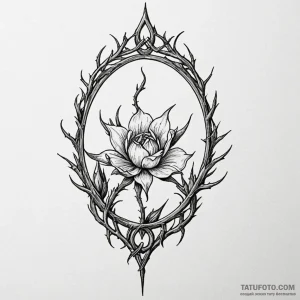 Thorn mirror swallowing reflection, tattoo li... - эскиз тату (№1750560598_0, 22.06.2025 02:49) — Tatufoto.com