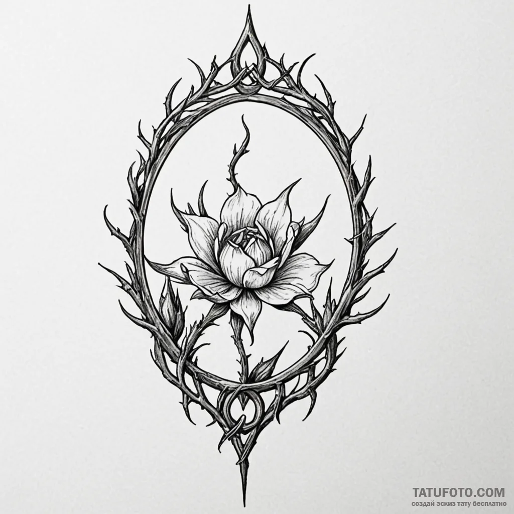 Thorn mirror swallowing reflection, tattoo li... - эскиз тату (№1750560598_0, 22.06.2025 02:49) — Tatufoto.com