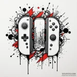 Joy-con controllers from a switch, split, art… — эскиз тату (№1750561273_0, 22.06.2025 03:01) — Tatufoto.com