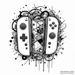 Joy-con controllers from a switch, split, art… — эскиз тату (№1750561273_1, 22.06.2025 03:01) — Tatufoto.com