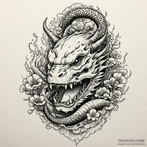 Mushroom bloom beneath bone helm, ink illustr... - эскиз тату (№1750561527_0, 22.06.2025 03:05) — Tatufoto.com