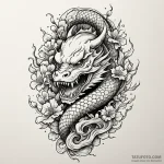 Mushroom bloom beneath bone helm, ink illustr… — эскиз тату (№1750561527_1, 22.06.2025 03:05) — Tatufoto.com