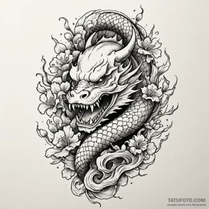 Mushroom bloom beneath bone helm, ink illustr... - эскиз тату (№1750561527_1, 22.06.2025 03:05) — Tatufoto.com