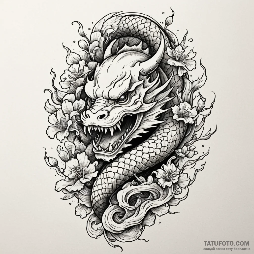 Mushroom bloom beneath bone helm, ink illustr... - эскиз тату (№1750561527_1, 22.06.2025 03:05) — Tatufoto.com