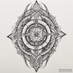 Keystone fractured with sigils, tattoo sketch… — эскиз тату (№1750562126_0, 22.06.2025 03:15) — Tatufoto.com