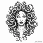 Medusa with snakes made of wires — эскиз тату (№1750562297_0, 22.06.2025 03:18) — Tatufoto.com