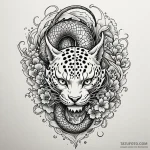 Leopard with molten eyes, tattoo drawing outl… — эскиз тату (№1750562380_1, 22.06.2025 03:19) — Tatufoto.com