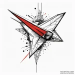 Paper airplane, artistic tattoo sketch, dynam… — эскиз тату (№1750563931_0, 22.06.2025 03:45) — Tatufoto.com