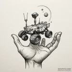 Martian rover discovering the fossil of a hum… — эскиз тату (№1750564942_1, 22.06.2025 04:02) — Tatufoto.com