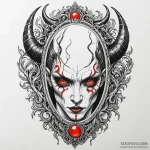 Demon eyes peering from mirror, tattoo drawin… — эскиз тату (№1750565027_0, 22.06.2025 04:03) — Tatufoto.com