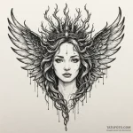 Oracle wings crowned in roots, ink illustrati… — эскиз тату (№1750565286_1, 22.06.2025 04:08) — Tatufoto.com