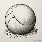A cheerful beach ball bouncing on sand, summe… — эскиз тату (№1750565372_0, 22.06.2025 04:09) — Tatufoto.com