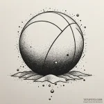 A cheerful beach ball bouncing on sand, summe… — эскиз тату (№1750565372_1, 22.06.2025 04:09) — Tatufoto.com